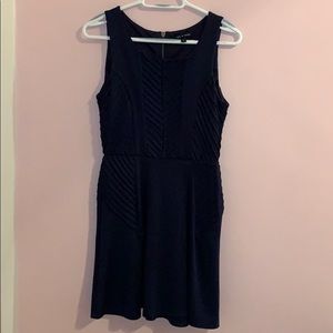 Navy Blue Pleated Dress